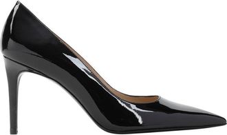 Stuart Weitzman Pointed Toe Black Patent Leather Pumps