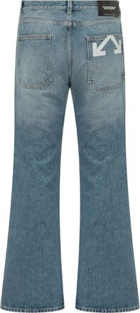 Off-white Mens Jeans Half Arrow Slim Light Medium Blue Woven Denim