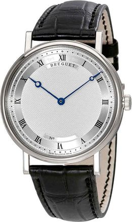 Breguet Classique 18kt White Gold Automatic Ultra Slim Silver Dial Leather Mens Watch 5157bb/11/9v6