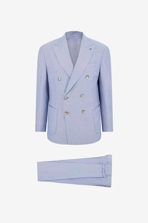 Giampaolo Blazer mit Zweireiherverschluss aus Baumwollcanvas