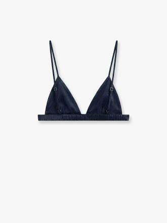 Frankie Shop Satin Viscose Bralette - Blue