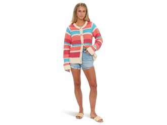 Show me your Mumu Camden Cardigan Womens Sweater Cabana Stripe Knit : MD, Cotton