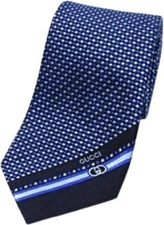 Gucci Pre-owned Accessories, male, Blue, Size: ONE SIZE Pre-owned Cravat