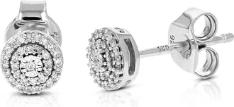 Vir Jewels 1/8 cttw Lab Grown Diamond Composite Earrings in Sterling Silver With Push Backs For Women