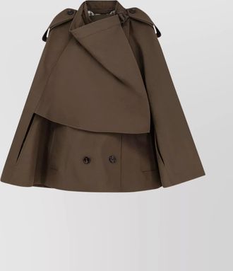 Burberry cotton cape with traditional check lining