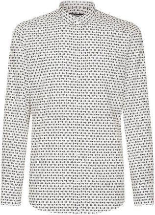 Dolce & Gabbana White Cotton Pattern Mens Shirt