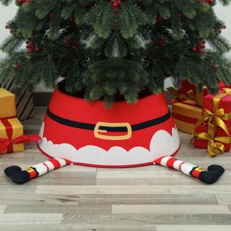 OEM Falda Decorativa Para &Aacute;rbol De Navidad Con Gorro De Pap&aacute; Noel Rojo En 3d, Decoraci&oacute;n De Escritorio Sin Luces Para El Hogar, La Oficina Y Las Fiestas