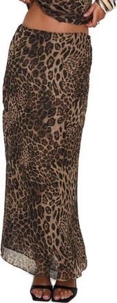 Princess Polly Eleganza Leopard Print Maxi Skirt in Brown at Nordstrom, Size 2