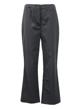 Prada high-rise bell trousers - women - Cotton - 36 - Grey