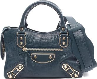 Balenciaga 2010s mini Le City metallic-edge leather handbag - women - Leather - One Size - Blue