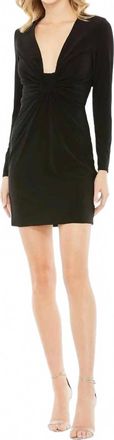Mac Duggal Womens Front Knot Mini Dress In Black