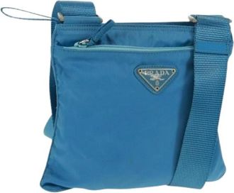 Prada Pre-owned Vintage Nylon Cross Body Tas - Dames - Vintage Schoudertas - Blauw - ONE Size - Nylon - Vintage