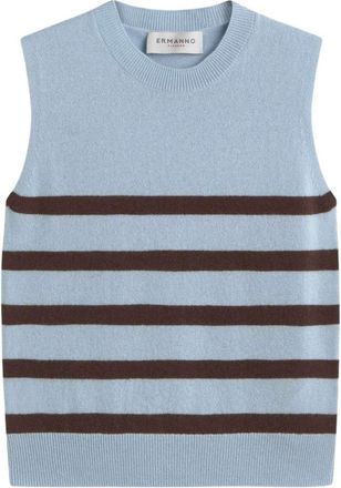 Ermanno Scervino Rondgebreide trui - Dames - Ronde hals truien - Blauw - L - Wol - Truien & Vesten