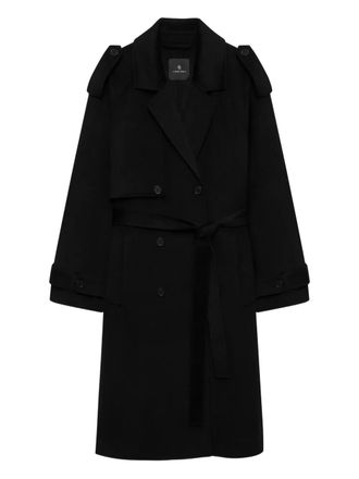 Anine Bing Rickie belted trench coat - women - Wool/Cashmere - M - Black