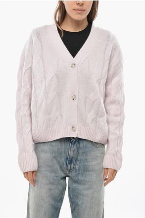 Allude Cable Knit Cashmere Blend Cardigan size M