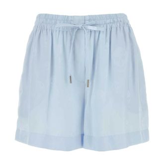 Alexander McQueen Alexander McQueen, Short Shorts, female, Blue, Size: XS Skull Jacquard Pyjama Shorts