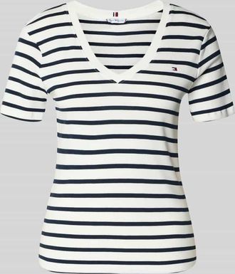 Tommy Hilfiger Slim Fit T-Shirt aus reiner Baumwolle in Weiss, Gr&ouml;&szlig;e XL