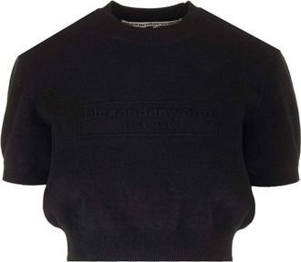 Alexander Wang Cropped Crew Neck Sweater