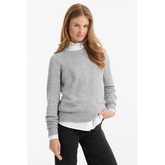 Anytime gebreide trui grijs melange