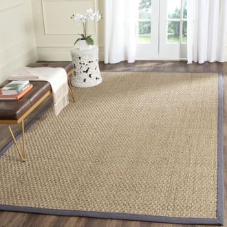 Safavieh Natural Fiber Machine Made Area rug, Natural / Dark Grey Natural Fiber Style Easy Care
