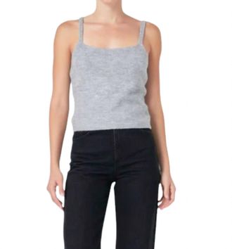 endless rose Knit Tank Top In Heather Grey