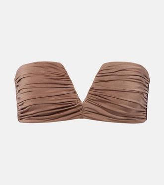 JADE Swim Clara ruched bandeau bikini top