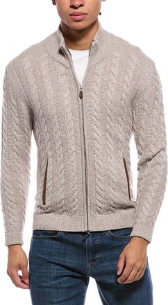 N.Peal N.Peal Aspen Cable 100% Cashmere Mock Neck Cardigan