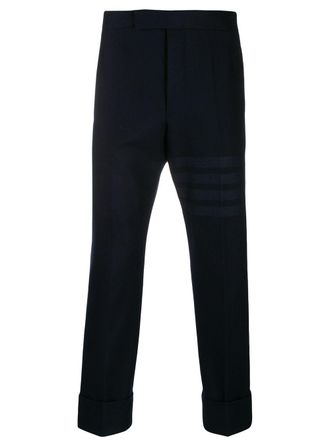 Thom Browne tonal 4-Bar flannel trousers - Blue