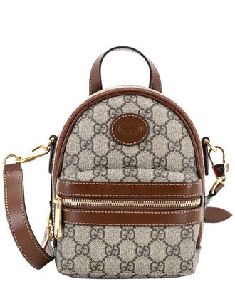 Gucci Interlocking G Patch Multi-Function Shoulder Bag Gg Coated Mini (Authentic Pre-Loved)