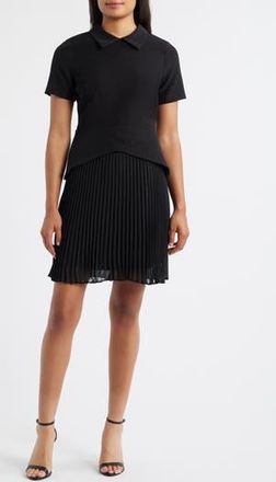 Julia Jordan Mixed Media Dress in Black at Nordstrom Rack, Size 14