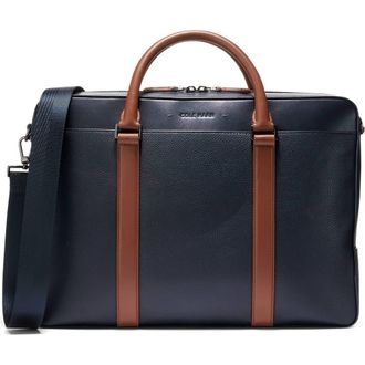 Cole Haan Triboro Leather Briefcase in Navy/New British Tan at Nordstrom
