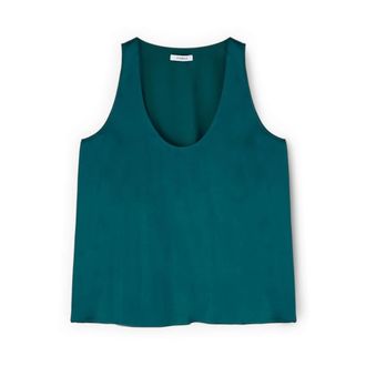 Motivi Top in raso di viscosa con scollo profondo - - Tops - Donna - Blu - 2XS