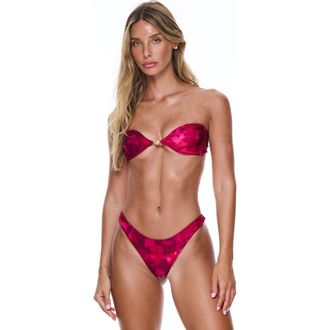 Sunkissed Le Bandeau Strapless Swim Top in Rouge at Nordstrom, Size X-Small