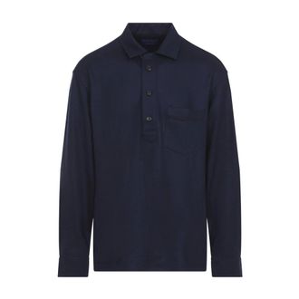 Ralph Lauren Tops, Heren, Blauw, XL, Kasjmier, Sportshirt