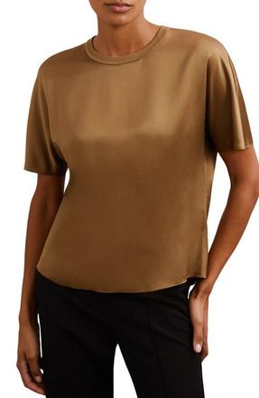 Reiss Lena Dolman Sleeve Silk Top in Camel at Nordstrom, Size 12 Us
