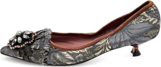 Miu Miu 40mm floral-motif pumps - Grey
