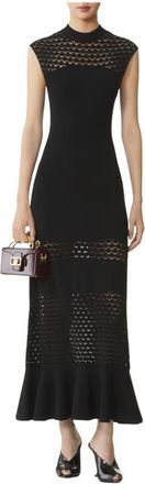 Lanvin Lace Detail Dress In Viscose in Black at Nordstrom, Size X-Large