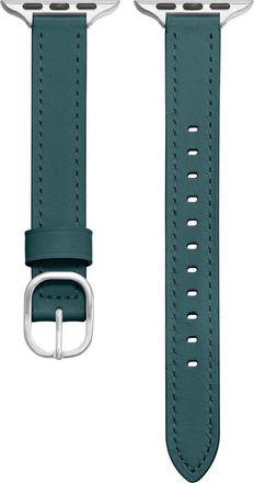 Posh Tech Carmen Skinny Leather Apple Watch Watchband in Teal at Nordstrom