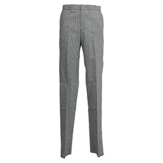 Thom Browne Gingham-Print Trousers in Grey Linen