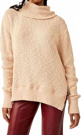 Free People Tommy Turtleneck Top In Toasted Almond