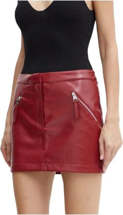Silvian Heach Seider Mini Rok - Dames - Korte rokken - Rood - XS - Polyester - Rokken