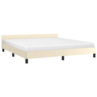 vidaXL Giroletto Con Testiera Senza Materasso Crema 160x200 Cm - Vidaxl