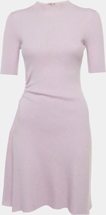 Maje Lilac Rib Knit Cut Out Detail Mini Dress