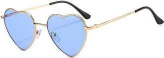 Generic Womens Metal Outdoor Sunglasses Commuter Sports Decorative Sun Glasses(Blue)