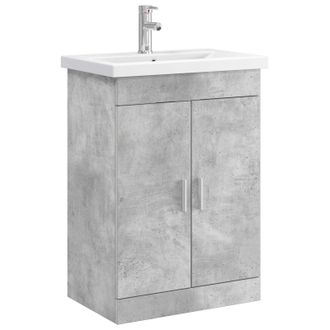 vidaXL Juego De Muebles De Ba&ntilde;o Gris Hormig&oacute;n 61 X 40 X 84,5 Cm Vidaxl