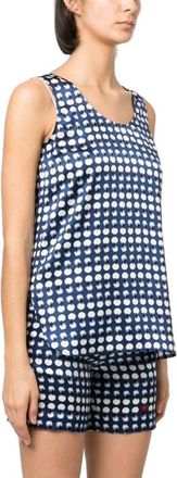 Kiton Womens Polka-Dot Silk Top Ss23 W