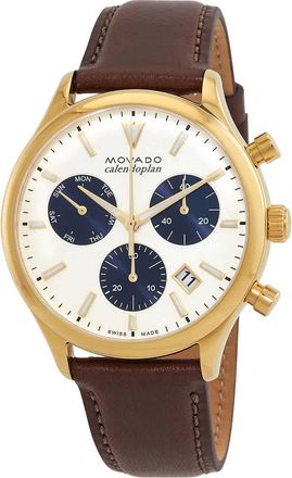Movado Heritage Chronograph Quartz White Dial Mens Watch 3650146