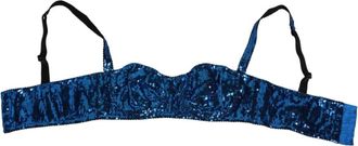 Dolce & Gabbana Balconette BH - Dames - BHs - Blauw - S - Leer - Ondergoed