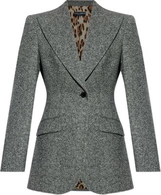 Dolce & Gabbana Giacca In Tweed Con Un Bottone-Donna
