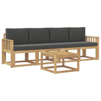 vidaXL Conjunto De Sof&aacute;s De Exterior 5 Pcs Blanco Y Antracita Vidaxl
